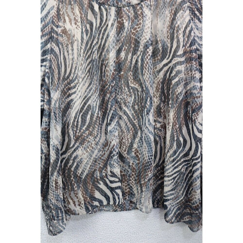 Maggie Barnes Sheer Animal Print Top w/ Tank-Size 5X (34-36W) - Picture 4 of 11
